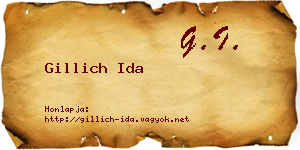 Gillich Ida névjegykártya
