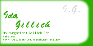 ida gillich business card